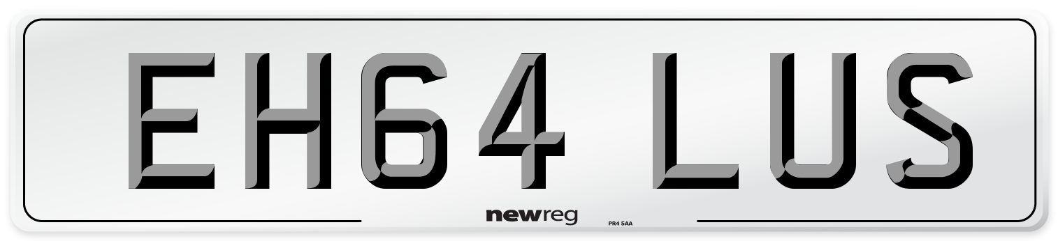 EH64 LUS Number Plate from New Reg